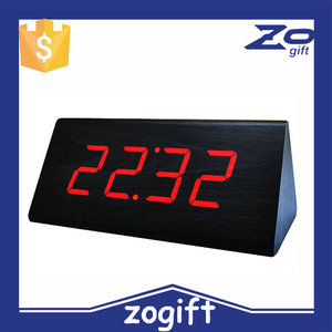 ZOGIFT Qualité Assuré Personnalisé En Bois Fonction Snooze Livraison De Bureau Numérique Horloge - Product Image 3