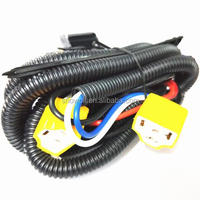 Adaptor Harness Relay H4 1.5m Kabel Tembaga Murni Halogen 2 Lampu Depan Kit Soket Pengontrol Keramik untuk Mobil