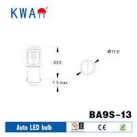 Ampoules LED de lecture intérieure pour motos, indicateur lumineux, ampoules pour voiture, 12V/24V, pour automobile, Ba9s 2835SMD, 194 168 W5W, 2 pièces