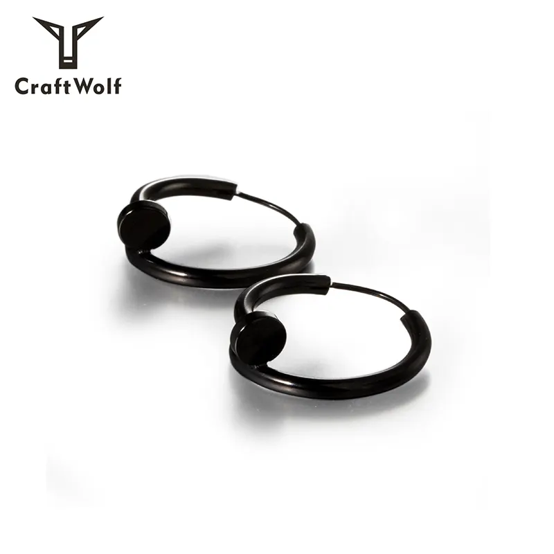 Boucles d'oreilles en acier inoxydable pour hommes et femmes, bijoux artisanaux de luxe, en noir, argent, rose et or, tendance 2020