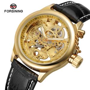 Nouvelle montre Reloj Productor pour homme, personnalisable, couleur or et argent, squelette, automatique, mécanique, analogique, avec réserve de marche - Product Image 3