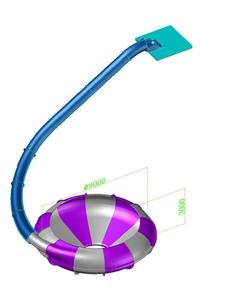 Glissière d'eau commerciale de fibre de verre de frisson extérieur adulte pour des piscines faites d'acier - Product Image 1