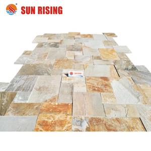 <span class=keywords><strong>Carrelage</strong></span> en <span class=keywords><strong>ardoise</strong></span> de <span class=keywords><strong>couleur</strong></span> dorée naturelle, motif Versailles, pour pavés de sol - Product Image 5