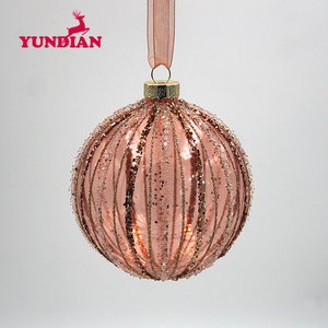Commercio all'ingrosso della fabbrica <span class=keywords><strong>di</strong></span> vetro chiaro oro rosa Xmas Tree palla ornamenti con nastro <span class=keywords><strong>di</strong></span> seta per <span class=keywords><strong>albero</strong></span> <span class=keywords><strong>di</strong></span> <span class=keywords><strong>natale</strong></span> <span class=keywords><strong>appeso</strong></span> - Product Image 6