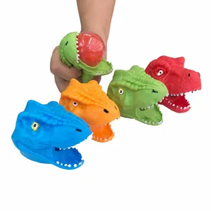 CY085 Children Toys Wholesale Squeeze Dinosaur Head Bead Tpr Animal Stress Ball Toy