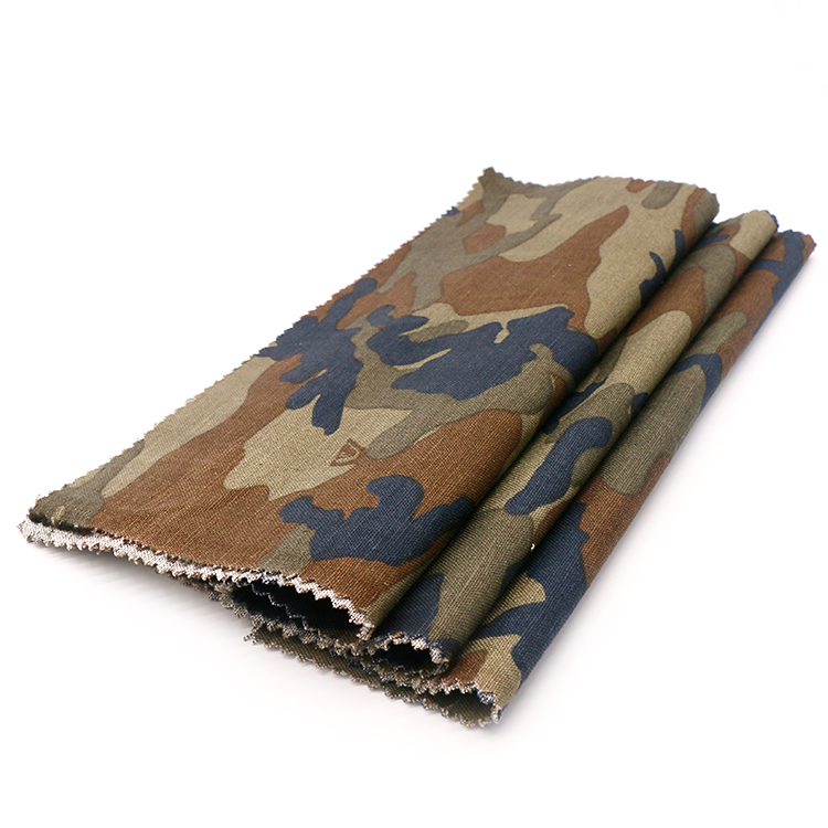 55% лен, 45% хлопок, печатный простой тканый материал