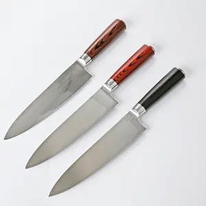 热卖-8英寸VG-10刀片67层大马士革钢厨师刀与G10手柄