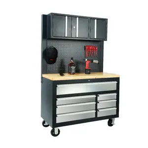 Heavy duty workbench workshop station tool cabinet