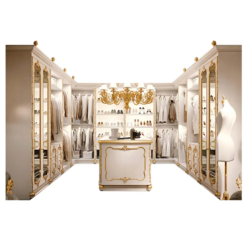 CBMMART 2019 Licht luxus gold kleiderschrank/gliederung in gold extravagant walk-in schrank