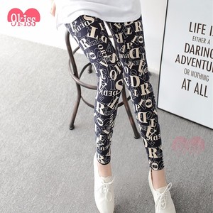 Alta Cintura Suave Cepillado de Letra Del Alfabeto de Colegiala Sexy Leggings - Product Image 3