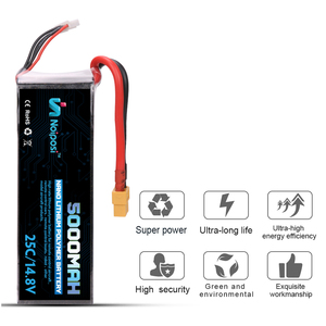 리튬이온 배터리 팩 <span class=keywords><strong>4s1p</strong></span> 리포 4s 5000mAh <span class=keywords><strong>14.8V</strong></span> 50C 폴리머 배터리 - Product Image 4