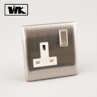 Vkwk — prise de courant murale à simple voie, en acier inoxydable, avec 1 Gang, 2 voies