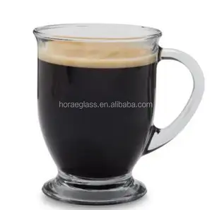 Competitive price handmade top quality glass coffee/tea cup with handle for tableware