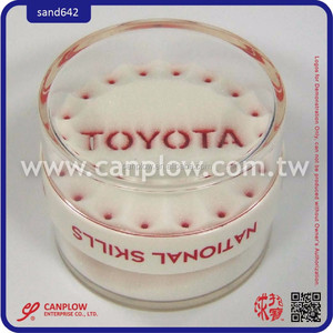 Sablier en acrylique et plastique écologique (65 mm de diamètre x 50 mm de hauteur) avec design personnalisé, article cadeau promotionnel d'entreprise - Product Image 3