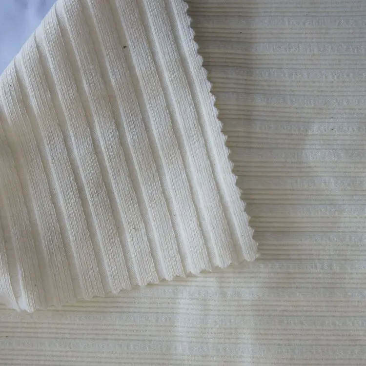 2018 hohe qualität und stretch strukturierte ribbing stricken CVC baumwolle stoff für sportbekleidung