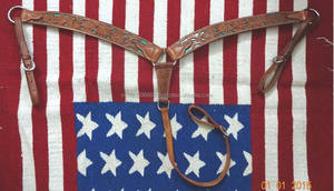 Haute qualité Rider's Trust modèle 192 équestre Western cuirasse sculpté cuir scintillant en acier inoxydable licou tête - Product Image 3