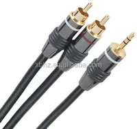 Boa qualidade 3.5 milímetros plug estéreo para 2 cabo com plugue RCA