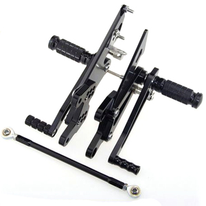 FARNHD007BK สำหรับ Honda VFR400 NC30 <span class=keywords><strong>RVF400</strong></span> NC35 CNC อลูมิเนียมรถจักรยานยนต์ปรับ Rearset สีดำ - Product Image 1