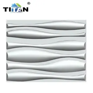 Meksiko Kolombia Bahan PVC Dekoratif Seni Dinding Desain Gelombang Putih Panel Kualitas Tinggi De Pared 3d PVC Panel Dinding 3D