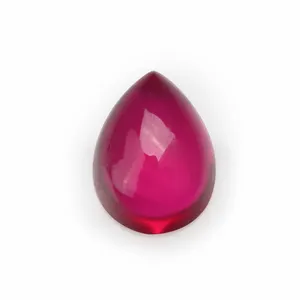 Forme de poire Cabochon Rouge Corindon Rubis Synthétique