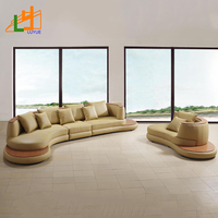 Muebles Modernos para Sala de Estar, Sofá Seccional de Cuero con Armazón de Madera de Alta Calidad, Conjunto de Sofás Curvos