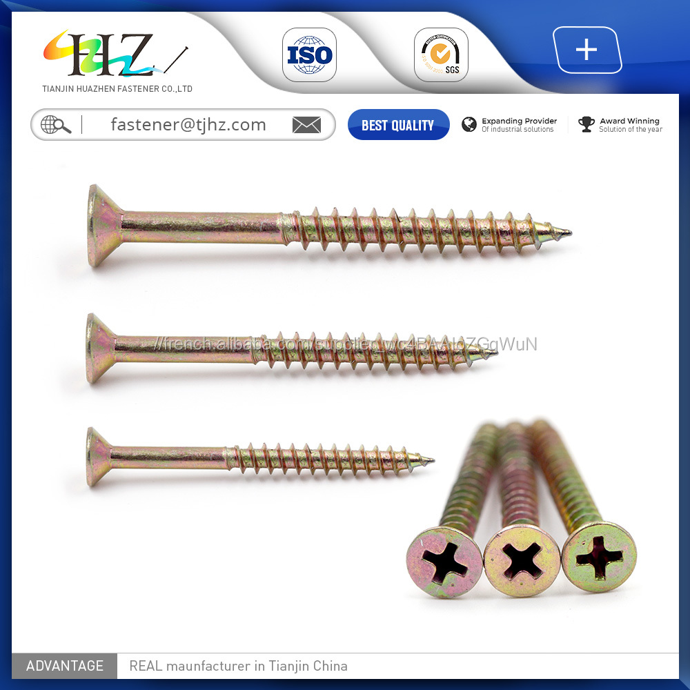 Chine Machine Attaches Grub Fraisée Tête de Zinc Plaqué Vis Agglo