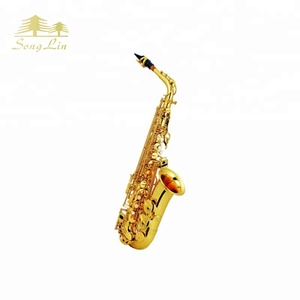 <span class=keywords><strong>Saxophone</strong></span> alto professionnel de haute qualité Surface de laque d'or bon marché avec matériau en laiton EB Tone - Product Image 1