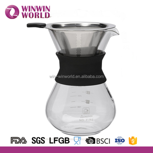 Vierta sobre <span class=keywords><strong>el</strong></span> café gotero 2 taza emparejado vidrio pyrex cafetera con decorativo manga negro color - Product Image 1