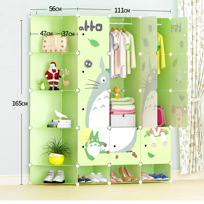 DIY magic piece of plastic storage cabinets Children's wardrobe simple wardrobe