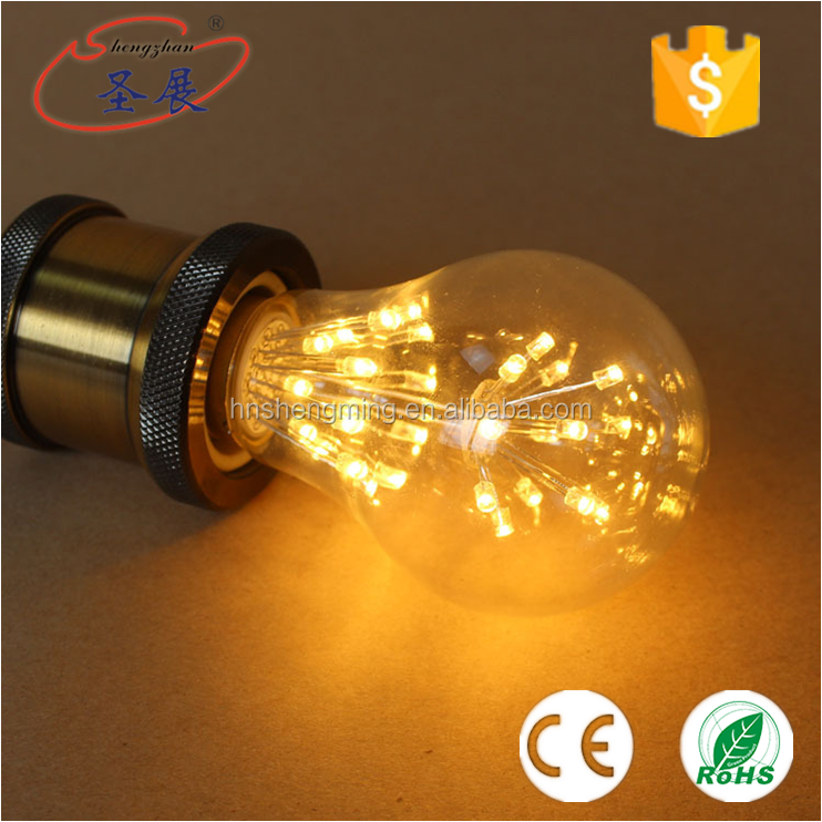 Non dimmable décoratif A19 2 W feux d'artifice filament ampoule clair edison style 110 V-220 V E26 E27 B22 star lumière ampoules