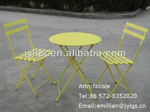 de metal plegable de jardín <span class=keywords><strong>conjunto</strong></span> de muebles de hierro forjado <span class=keywords><strong>mesa</strong></span> <span class=keywords><strong>y</strong></span> una silla - Product Image 1