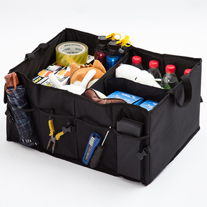 Groothandel Heavy Duty Draagbare Kofferbak Organizer Zwart Opvouwbaar Auto Kofferbak Opbergdoos