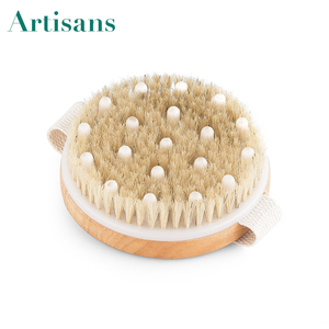 Venta al por mayor natural mango largo de madera de <span class=keywords><strong>cerdas</strong></span> de jabalí <span class=keywords><strong>cepillo</strong></span> de baño Body con masaje cuentas - Product Image 4