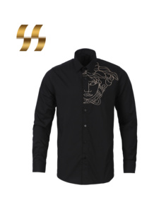 <span class=keywords><strong>Chemise</strong></span> à motifs brodés pour <span class=keywords><strong>homme</strong></span>, vêtements à la mode, coupe slim, personnalisé, design fantaisie, vente en gros, - Product Image 2