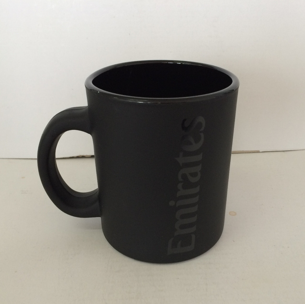 11oz Solid Matt Black Color Glass Mug