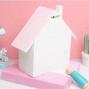 Hình Dạng Ngôi Nhà Với Ống Khói Phòng Trẻ Em Bằng Gỗ Trang Trí Tường Kệ - Product Image 4