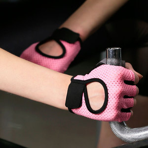 Venta al por mayor de culturismo Rosa mancuerna gimnasio <span class=keywords><strong>guantes</strong></span> <span class=keywords><strong>sin</strong></span> <span class=keywords><strong>dedos</strong></span> para las mujeres - Product Image 2