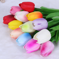 Buket Bunga Tulip Mini PU, Rangkaian Bunga Artificial dengan Nuansa Megah untuk Dekorasi Pernikahan, Pesta, Rumah, Kantor, dan Ruangan