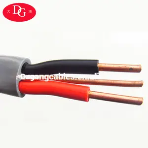 2,5mm PVC cobre sólido cable eléctrico cableado de la casa doble y la tierra cable plano y cable