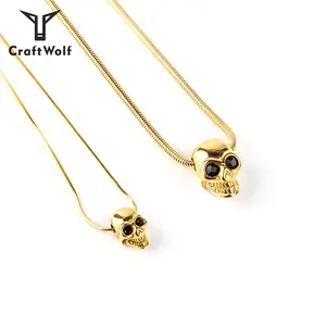 Craft Wolf Fashion Jewelry 2019 Stainless Steel Punk Skull Pendant Necklace