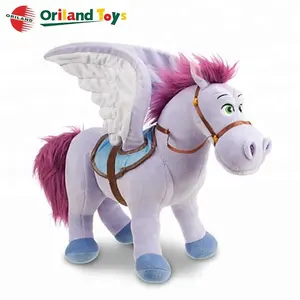 Custom standing soft stuffed plush angel hobby horse toy with wings