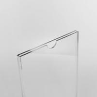 Support de signalisation en forme de T en acrylique transparent rotatif avec base ronde, support de menu tournant, support de table pour affichage d'images