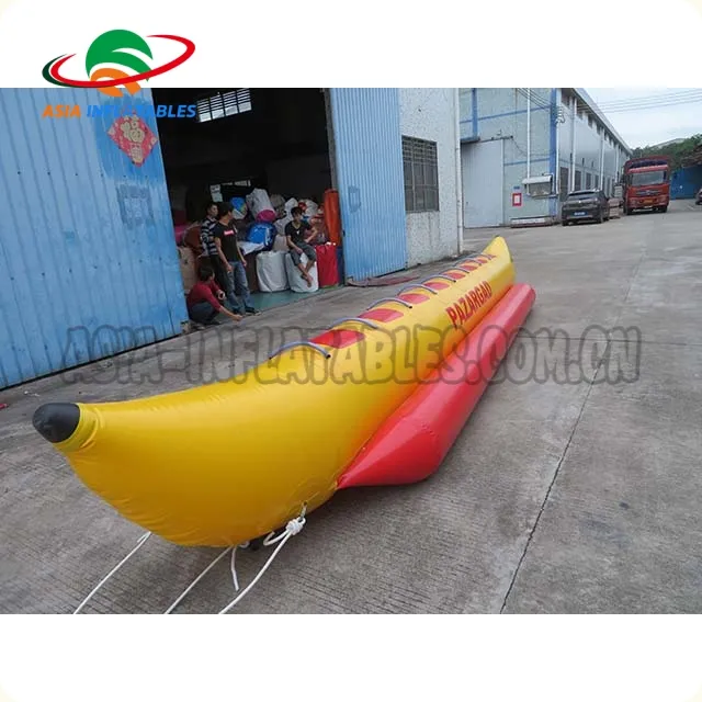 Barco inflable de agua con forma de plátano, tubo de esquí, 7 asientos