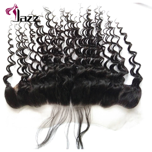 Color <span class=keywords><strong>Natural</strong></span> 9a grado brasileño de la onda profunda de encaje francés cierre Frontal - Product Image 1