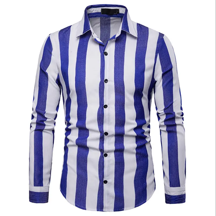 Factory price slim fit formal shirts formal cotton shirt Striped casual long-sleeved shirt for sale
