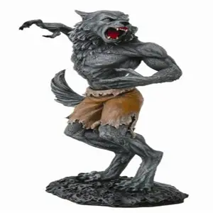Venta caliente personalizada hecha a mano de resina Hombre Lobo estatua