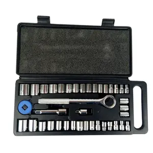 40 pièces Conduire Ensemble Ménage Voiture/Kit De Réparation Automatique Kits De Main Combinaison Clé À Cliquet Douille Kit Outils pour réparation automatique - Product Image 1