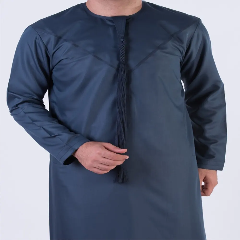 Erkekler Umman Tarzı İslam Giyim Tasarımları AL Noor Thobe Erkekler Elbise polyester kumaşlar