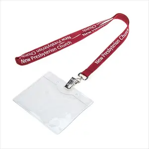 Double Clip Lanyards Id Badge Holder, Card Holder Lanyard