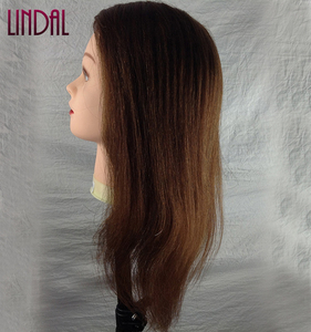 Cabeza <span class=keywords><strong>de</strong></span> Maniquí LINDAL para Peinado, con Cabello Humano Real <span class=keywords><strong>de</strong></span> Alta Calidad, para Prácticas <span class=keywords><strong>de</strong></span> Estilismo - Product Image 3